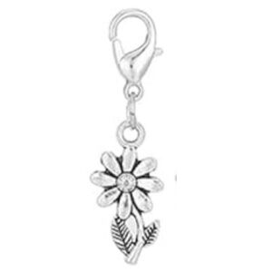 🌷NEW Silver Flower Mini Bag Charm/ Zipper Pull Charm/ Keychain